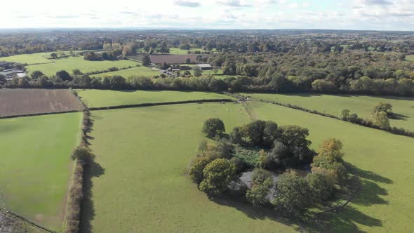 Warwickshire Aerial Landscape Kenilworth Early Autumn Season D Log