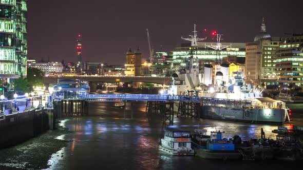 timelapse london city skyline skyscrapers architecture warship hms belfast alt