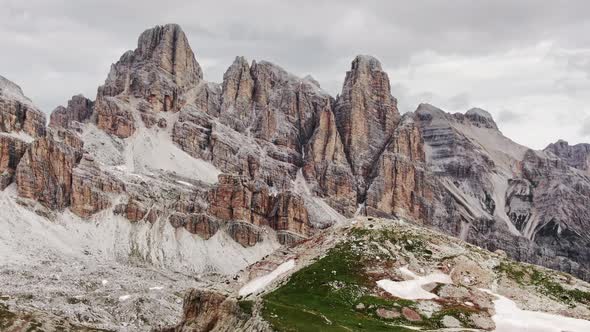 Aerial View of the Dolomites Mountains Italy