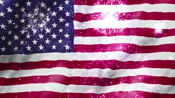 Usa Flag Witch Fireworks