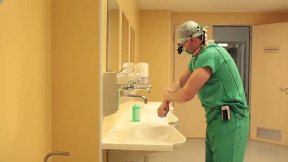 Surgeon Washing Hands Before Going To the Operating Room