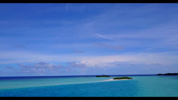 Aerial abstract of tropical lagoon beach holiday by turquoise ocean with clean sandy background of a alt