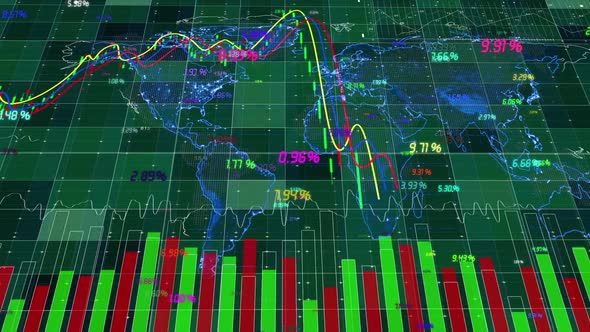 Stock Price Decline Financial Data Background