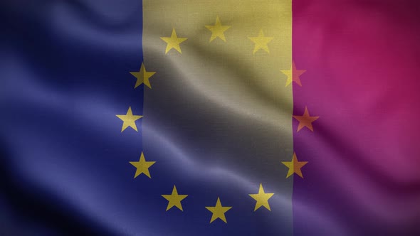 EU Chad Flag Loop Background 4K