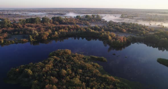 Dawn Positive Mood the Time of the Birth of Fog Over the River alt