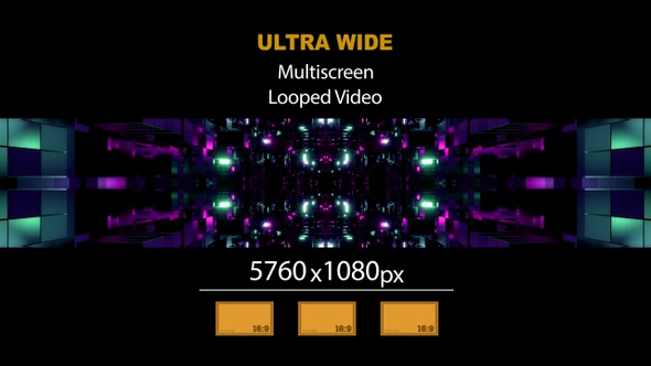 Ultra Wide HD Tunnel Sci Fi Light 02