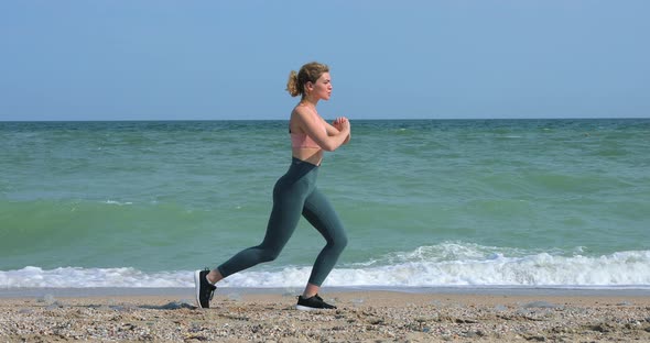 Sports Woman Trained By the Ocean