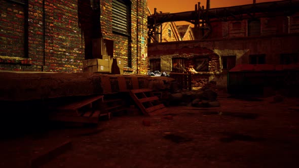 Abandoned Industrial Buildings of Old Factory alt