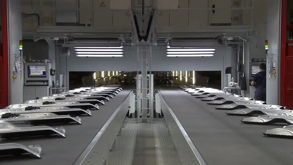 Automobile factory, robot equipment, modern automobile manufacturing, automated production line