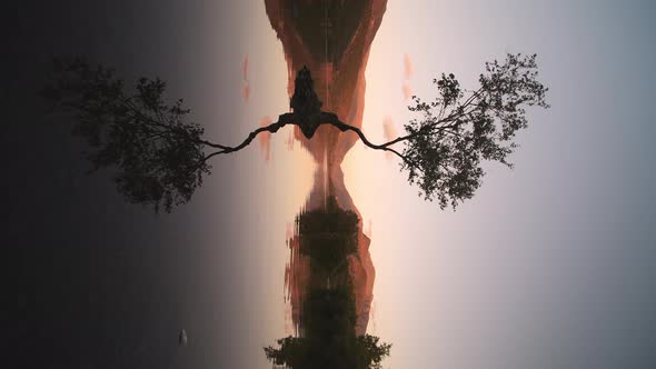 Vertical Shot Of Nature Reflections On The Calm Water Of Llyn Padarn Lake In Snowdonia, Gwynedd On A alt