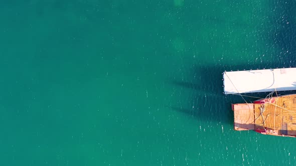 Drone view of beautiful seamless never ending footage while turquiose sea waves alt