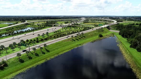 Trafficing at the Florida's Turnpike and Route 429 Interchange in Winter Garden, Florida. alt