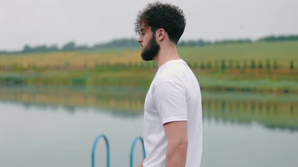 a Man Walking Down the Path alt