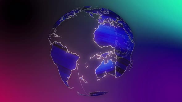 Digital earth map animation. Animated earth globe spinning news background. A 188