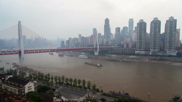 Dongshuimen Over Yangtze at Chungking City Parts Timelapse alt