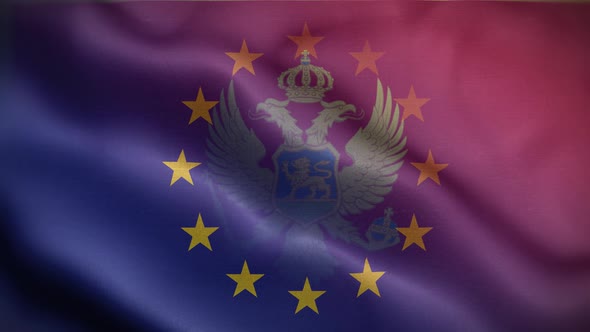 EU Montenegro Flag Loop Background 4K