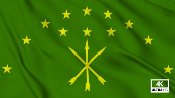 Adygea Flag Waving Slowly Looped alt