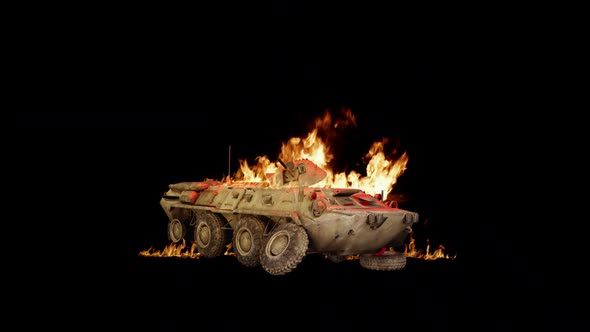 Burning Combat Vehicle