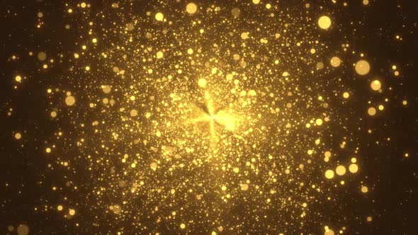 4k Golden glitters abstract Particles bokeh glitter awards in slow motion  alt