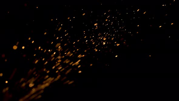 fire sparks dust particles overlay background