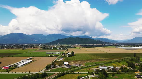Canada British Columbia Chilliwack BC Aerial Drone, mountain, river, trees, nature. 4k 60p. alt
