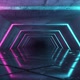 Flying in a Modern Futuristic Empty Sci-fi Night Corridor - VideoHive Item for Sale