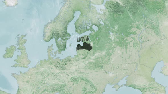 Globe Map of Latvia with a label