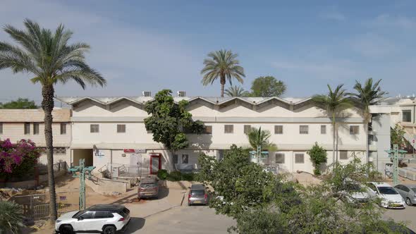 Aerial Drone Shot of The Council Building at Netivot City Israel alt