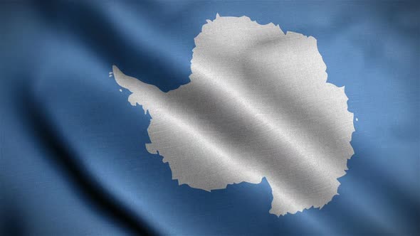 Antarctica Flag Closeup Blowing In Wind alt