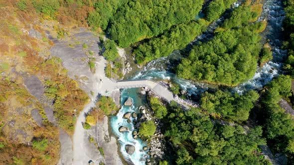 Stunning river running through a forest near a hiking or trekking path alt