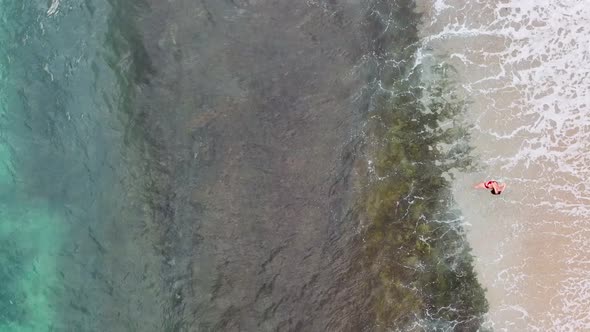 Texture of the sea aerial view 4K Turkey Alanya alt