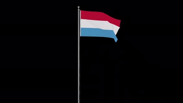 Luxembourg Flag Pole Loops With Alpha alt
