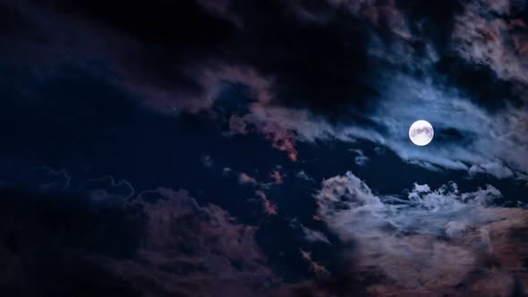 Night Moon Clouds Time Lapse