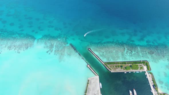 Drone Flying Along Wild Empty Maldive Island