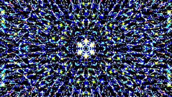 Bright abstract light flickering streaks set full color, kaleidoscope alt