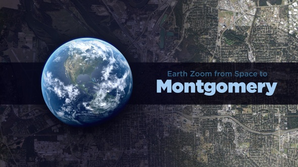 Montgomery (Alabama, USA) Earth Zoom to the City from Space