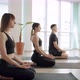 Young Diversity Sporty People Practicing Yoga Lesson with Instructor Lotus Pose - VideoHive Item for Sale