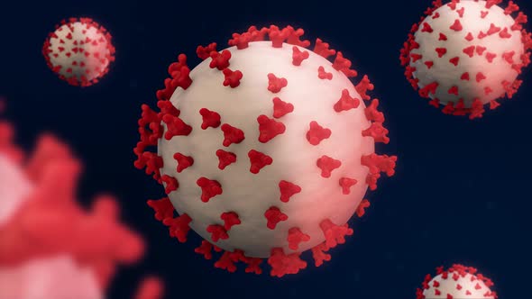 Coronavirus Background Dark Blue and Red Color ( Covid-19 )