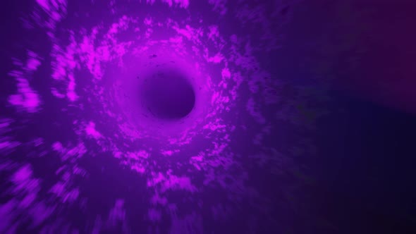 Purple Tunnel With A Black Hole