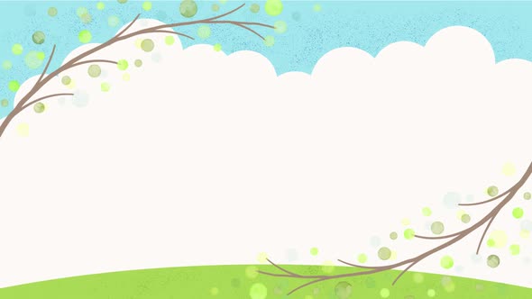 watercolor branches illustration on sky background (green)