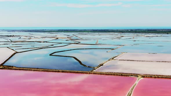 Salt Flats in Aigues Mortes in the Camargue France