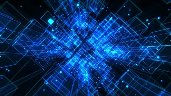 Box Grid Perspective Fly Through Tech Background alt