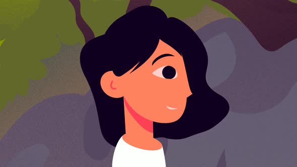 The girl smiles and the wind blows alt