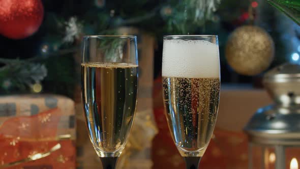 Champagne in a glass for Christmas and New Year (2)