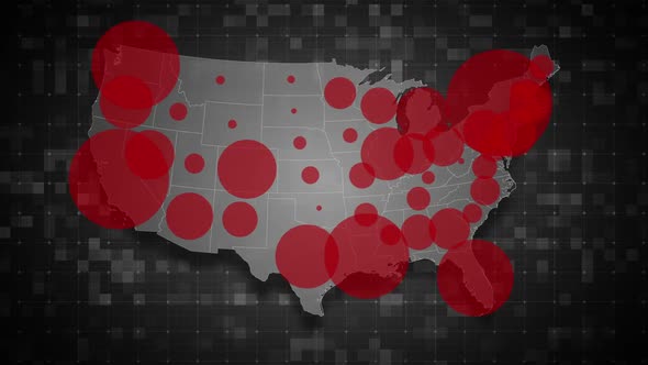 COVID19 Coronavirus Epidemic - USA Population Map 01 - HD