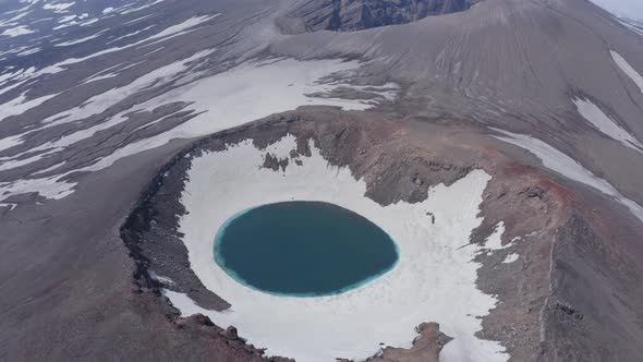 The Blue Lake in the Crater of Gorely Volcano