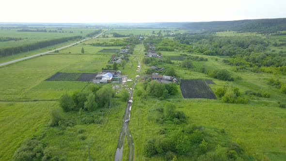 Village After Rain From Above
