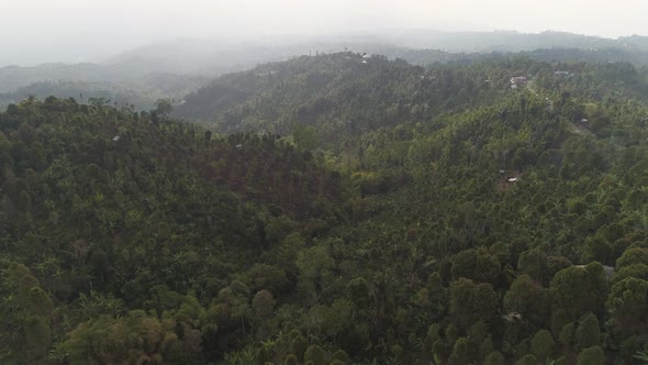 Mountain Landscape Farmlands and Village Bali Indonesia alt