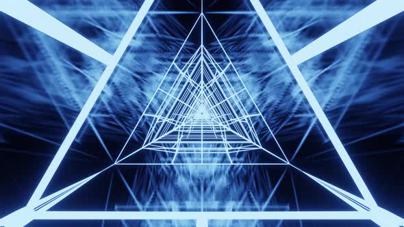 Blue Ice Triangle Tunnel Vj Loop Background 4K alt