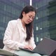 Young Asian Professional Business Woman Working with Laptop Outside the Office Female Inspiration - VideoHive Item for Sale